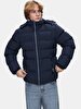Long Sleeve With Hood Puffer Navy Coat