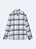 Long Sleeve Front Buttoned Check Blue Shirt