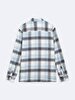 Long Sleeve Front Buttoned Check Blue Shirt