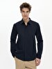 Long Sleeve Front Buttoned Basic Navy Shirt