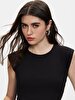 Short Sleeve Crew Neck Basic Black T-shirt