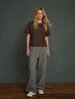 Short Sleeve Crew Neck Print With Print Brown T-shirt