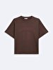 Short Sleeve Crew Neck Print With Print Brown T-shirt