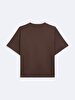Short Sleeve Crew Neck Print With Print Brown T-shirt
