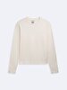 Long Sleeve Crew Neck Basic White Sweatshirt