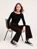 Long Sleeve Crew Neck Basic Black Sweatshirt