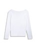 Long Sleeve Basic V-neck White Sweatshirt