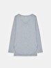 Long Sleeve V-neck Grey Sweatshirt
