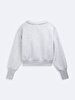 Long Sleeve Polo Print With Print Crop Grey Sweatshirt