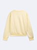 Uzun Kollu Sıfır Yaka Slogan Baskılı Krem Sweatshırt
