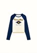 Long Sleeve Crew Neck Print With Print Crop Dust Sweatshirt
