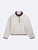 Long Sleeve Turtle Neck Zipper Closing Grey Sweatshirt