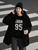Long Sleeve Crew Neck Print With Print Black Sweatshirt