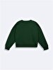 Long Sleeve Crew Neck Print With Print Green Sweatshirt
