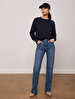 Long Sleeve Crew Neck Basic Navy Sweatshirt