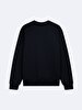 Long Sleeve Crew Neck Basic Navy Sweatshirt