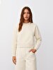 Long Sleeve Crew Neck Basic Beige Sweatshirt