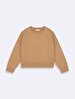 Long Sleeve Crew Neck Basic Brown Sweatshirt