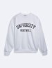 Long Sleeve Crew Neck Print Basic White Sweatshirt