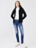 Zipper Closing Regular With Hood Polar Straight Fit Black Sweatshirt