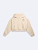 Long Sleeve With Hood With Print Beige Sweatshirt