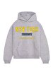 Long Sleeve Print With Print With Hood Grey Sweatshirt