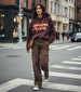 Long Sleeve Print With Print With Hood Sweatshirt