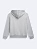 Zipper Closing Regular With Hood Straight Fit Grey Sweatshirt