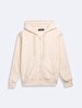 Long Sleeve With Hood Front Zipper Closing Dust Sweatshirt