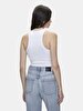 Short Sleeve Round Crop Basic White Athlete