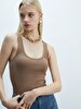 Short Sleeve U-neck Basic Brown Athlete