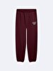 Waist Elastic Print With Print Tapered Leg Red Tracksuit