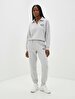Waist Elastic Print With Print Tapered Leg Grey Tracksuit