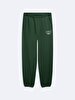 Waist Elastic Print With Print Tapered Leg Green Tracksuit