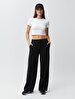Waist Elastic Straight Leg Black Tracksuit