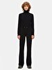 Waist Elastic Ribbed Flare Black Tracksuit