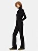 Waist Elastic Ribbed Flare Black Tracksuit