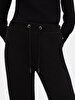 Waist Elastic Ribbed Flare Black Tracksuit