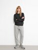 Waist Elastic Tapered Leg Basic Grey Tracksuit