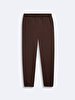 Waist Elastic Tapered Leg Brown Tracksuit