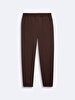 Waist Elastic Tapered Leg Brown Tracksuit