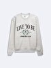 Long Sleeve Crew Neck Print With Print Grey Sweatshirt