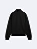 Long Sleeve Turtle Neck Zipper Closing Basic Black Sweatshirt