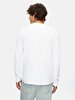 Long Sleeve Crew Neck Basic White Sweatshirt