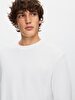 Long Sleeve Crew Neck Basic White Sweatshirt