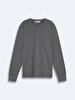 Long Sleeve Crew Neck Basic Anthracite Sweatshirt