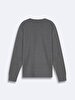 Long Sleeve Crew Neck Basic Anthracite Sweatshirt