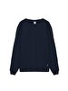Long Sleeve Crew Neck Basic Navy Sweatshirt