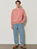 Long Sleeve Crew Neck Basic Pink Sweatshirt
