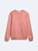 Long Sleeve Crew Neck Basic Pink Sweatshirt